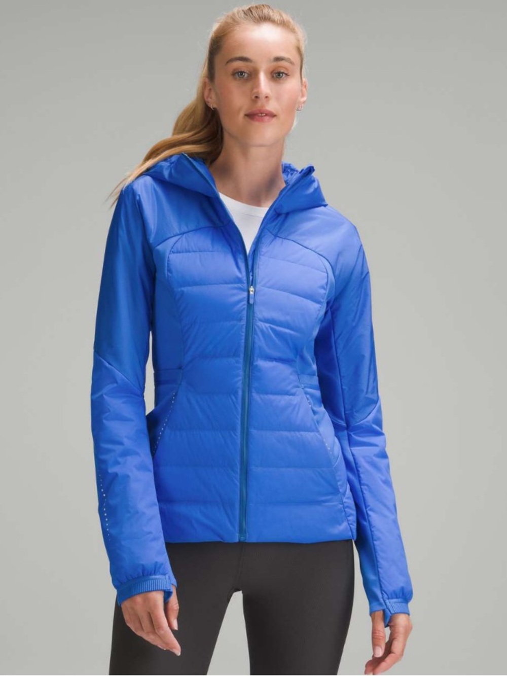 Lululemon Down For It All Jacket Blue 12 Running Workout Cornflower